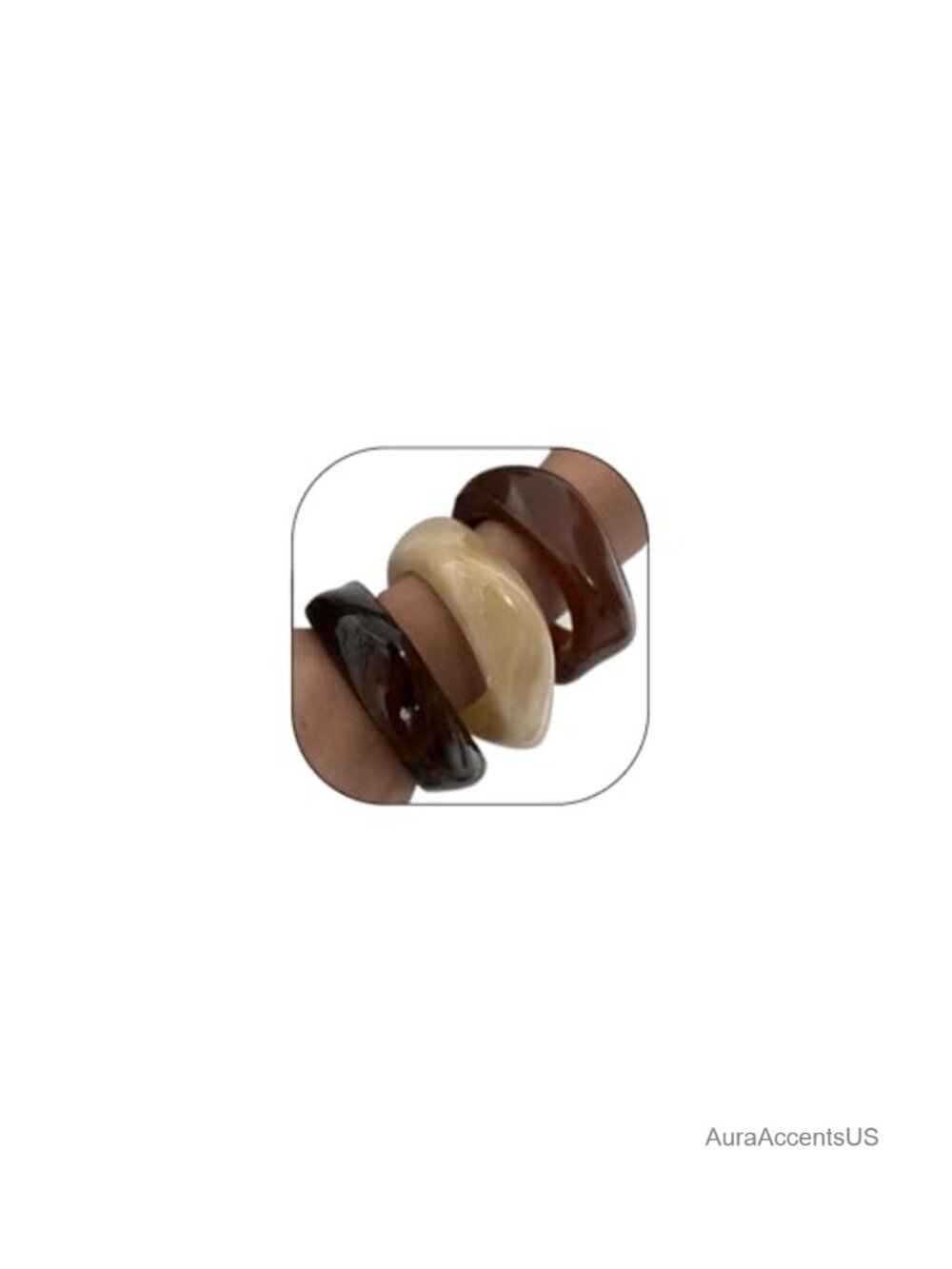 Acrylic Resin Bangle Bracelets Set Chunky Stackable Cuff Wristbands
